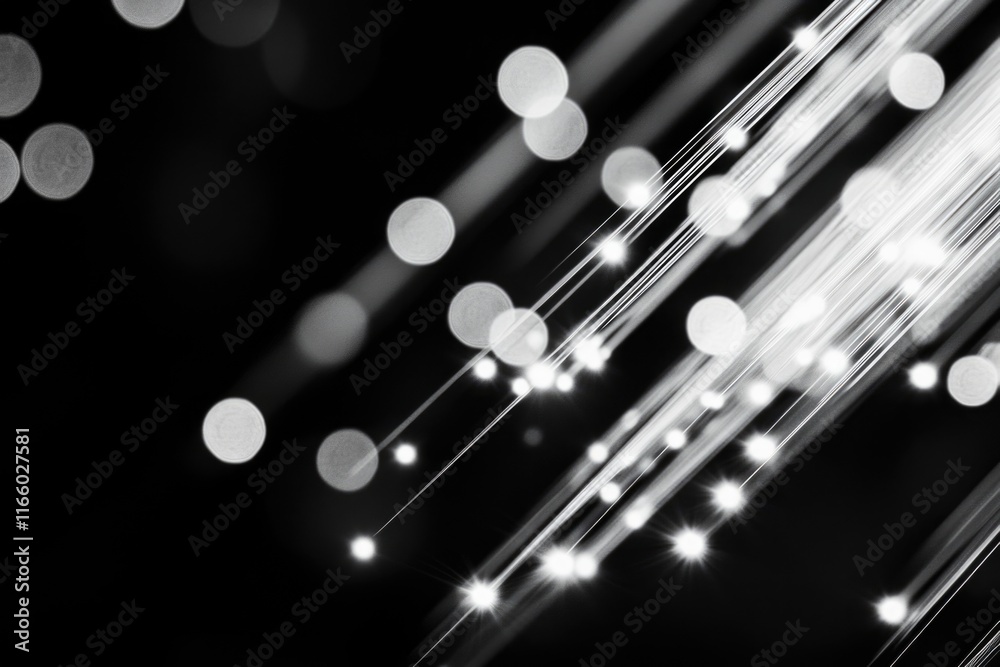 Poster a collection of lights in a black and white setting
