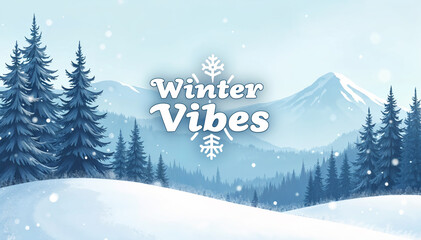 Winter Vibes Peaceful snowy landscape.