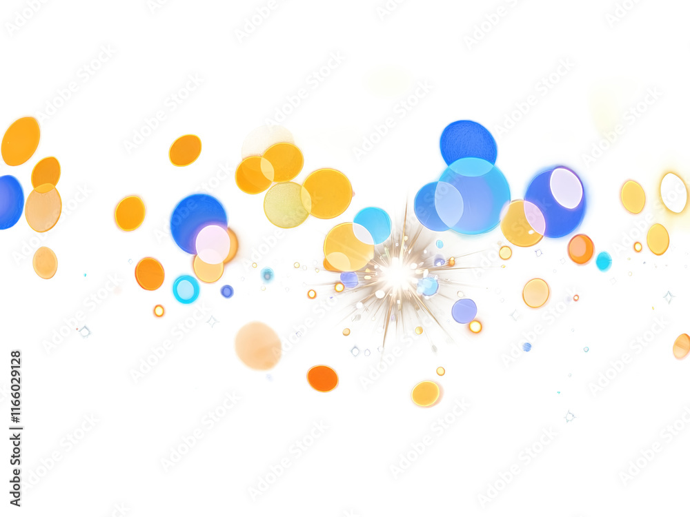 Sticker light bokeh with dust glitter burst of light bokeh magic with sparkling glitter dust