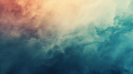 Orange and teal hues blend seamlessly in swirling abstract background, creating dynamic and visually engaging wallpaper