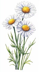 Obraz premium Vibrant floral arrangement nature illustrative art bright white background serene viewpoint floral aesthetics