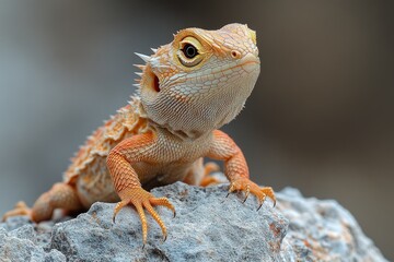 Obraz premium A close-up shot of a lizard sitting on a rocky surface