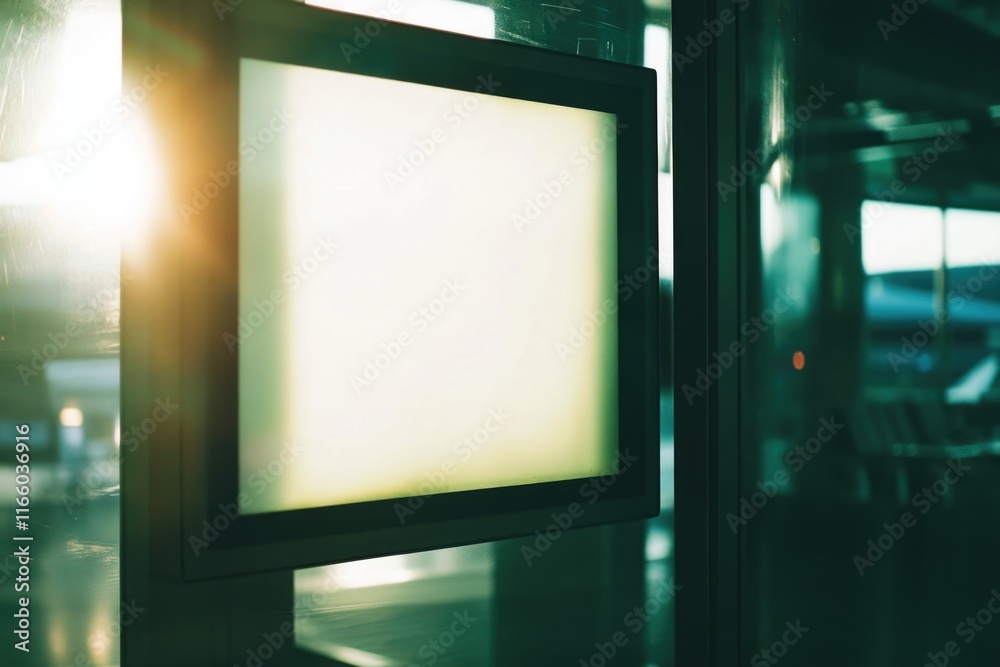 Poster A sunny day at a bus stop with light pouring in through the window