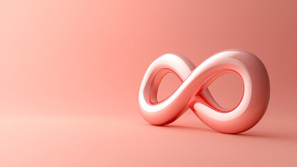 3D infinity symbol on pink background