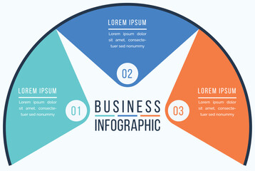 Infographic business design 3 steps, objects, elements or options business information template