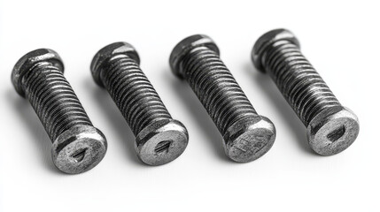 Set of six metal screws. Raster version of the loaded vector.