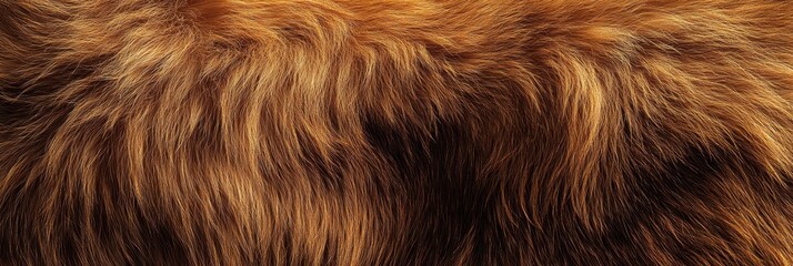 Naklejka premium Animal fur texture, extreme close-up, warm brown tones, soft hair strands, organic pattern, natural background, macro photography, silky texture, mammal skin, rich earthy colors, fine details, abstrac