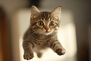 A curious kitten gazing upwards, perfect for illustrations and designs