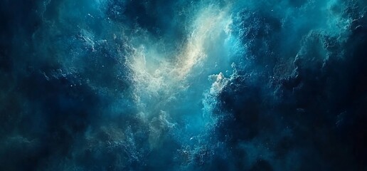 Fototapeta premium Deep blue nebula with bright center.