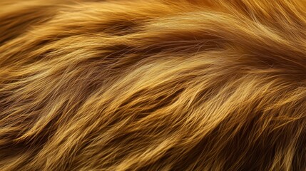 Naklejka premium Animal fur texture, extreme close-up, warm brown tones, soft hair strands, organic pattern, natural background, macro photography, silky texture, mammal skin, rich earthy colors, fine details, abstrac