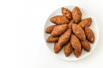 Fried kibbeh served with sauce and lemon generated.AI