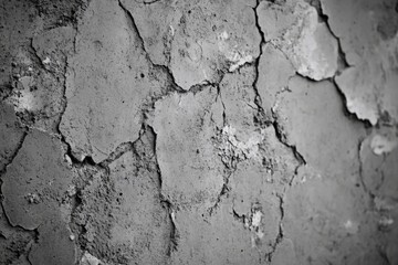 Obraz premium A close-up of a cracked black and white wall with a worn-out texture