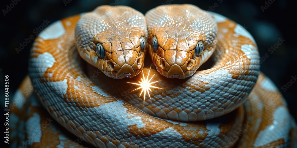 Poster A clear view of a snake's face with its eyes fully open, suitable for wildlife or nature related projects