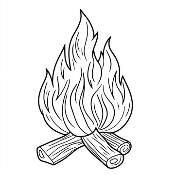 recommend clip art: Campfire illustration with flames and logs