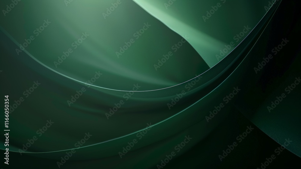 Aufkleber smooth, elegant green waves flowing across a dark backdrop, creating a dynamic and visually appealin