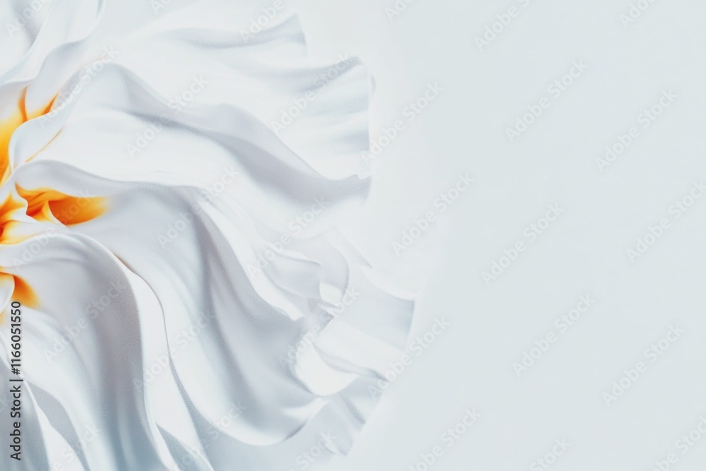 Poster a single flower is placed on a white surface, ideal for use in still life photography or as a decora