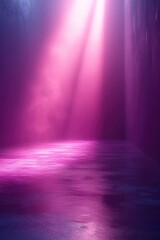 Obraz premium A bright pink light fills a dimly lit room, creating an intimate and cozy atmosphere
