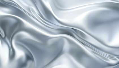 Obraz premium Elegant Abstract White Waves On Silver Light Gradient: A Modern And Simple Design With Ample Blank Space For Various Creative Uses. Ideal For Advertising, Posters, Flyers, Covers, And Websites.