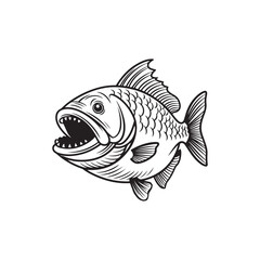 fish line art silhouette vector arts and design