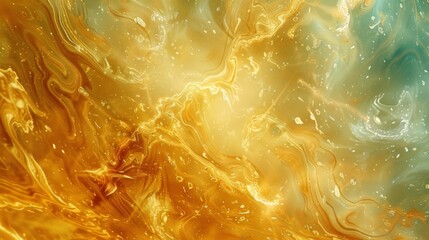Obraz premium Golden abstract background with swirling patterns creating a dynamic and visually appealing effect, ideal for wallpapers, backdrops, or digital art projects