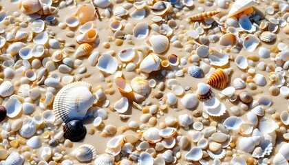 Fototapeta premium A view of some Seashells on the beach