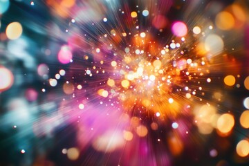 Fototapeta premium A blurry image of a star bursting into light, useful for representing explosive energy or cosmic phenomena