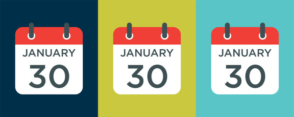 calendar - January 30 icon illustration isolated vector sign symbol