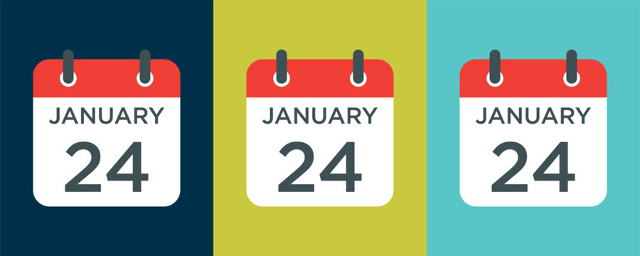 calendar - January 24 icon illustration isolated vector sign symbol