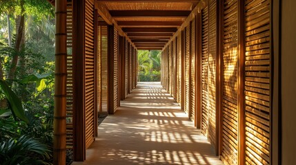 Exploring open bamboo corridor a nature walk experience serene environments