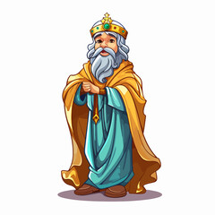 Fototapeta premium Wise Man Epiphany Manger Character Design Vector Illustration for Holiday Cards and Decor