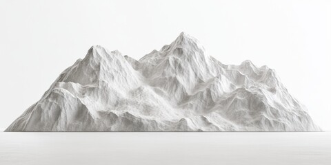 A majestic mountain rises into the clouds, with misty fog surrounding its peak