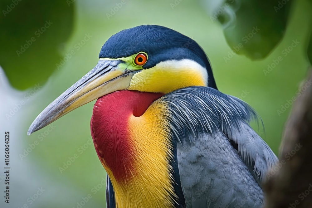 Poster close-up shot of a bird with a distinctive long beak, suitable for nature and wildlife related conte