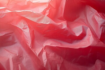 Fototapeta premium Abstract red wrinkled fabric texture background.