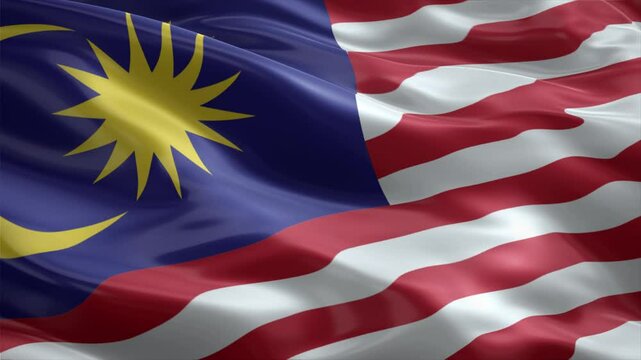 malaysia country flag waving for 10 seconds in high quality