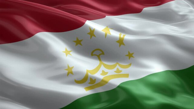 tajikistan country flag waving for 10 seconds in high quality
