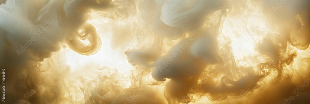 Poster abstract swirling clouds in golden light creating ethereal atmosphere