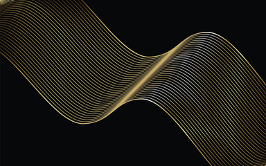 Golden lines pattern background. Luxury gold Line arts wallpaper. Design for cover, invitation background, packaging design, fabric and print. Vector illustration.
