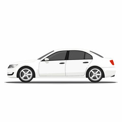 Fototapeta premium White Sedan Vehicle Mockup Icon Vector Illustration for Automotive Marketing