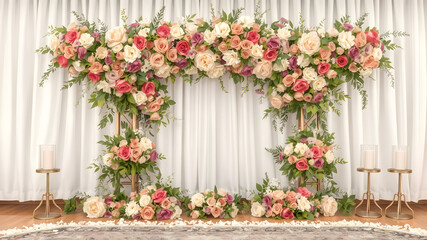 Fototapeta premium wedding flowers and setup, illustration, highly detailed
