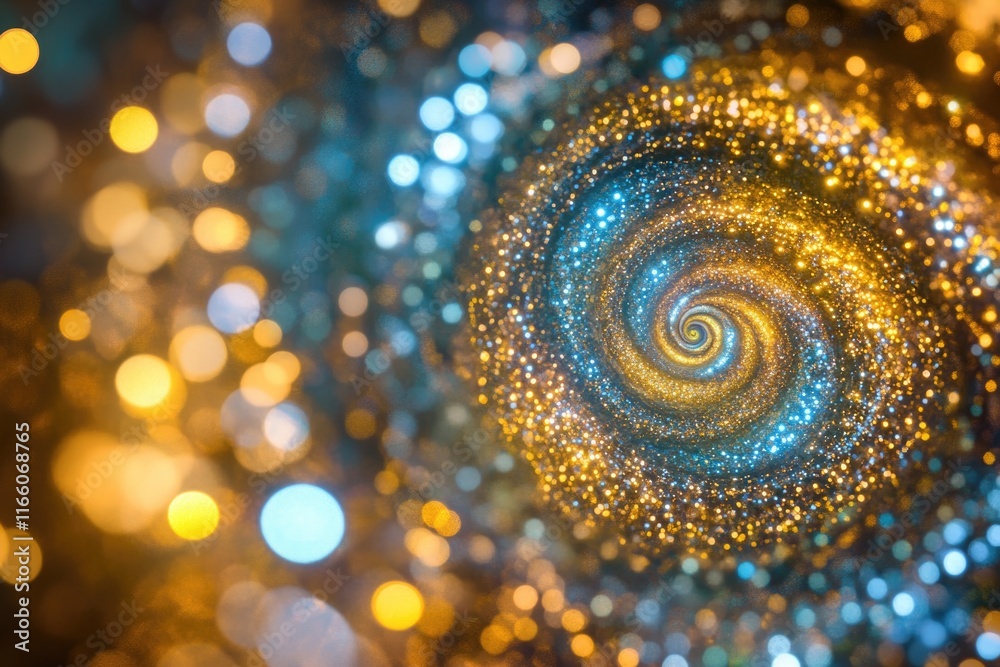 Leinwandbilder a spiral-shaped object illuminated by many lights in the background