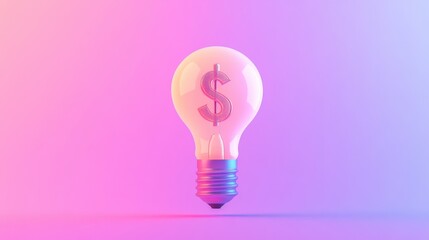 Lightbulb Icon with Dollar Sign for Innovation Ideas