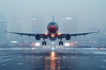 Airliner departing from the airport, ready for flight