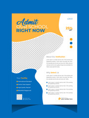 Creative and modern education admission colorful flyer design