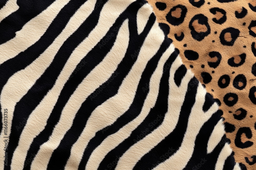 Aufkleber Close-up view of a zebra print fabric texture