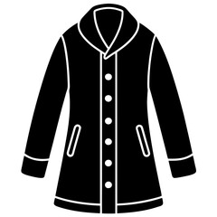winter coat silhouette icon design