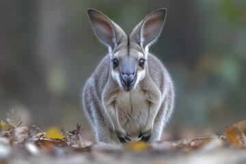 A close-up shot of a kangaroo in its natural habitat, perfect for wildlife or outdoor-themed projects