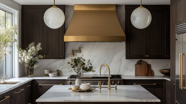 modern mocha mousse thmed kitchen architecture design.