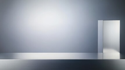 Minimalist bench, stark white wall, dramatic diagonal shadow, clean lines, architectural simplicity, contrast, negative space, monochromatic, modernist design, empty interior, light and shadow play, g