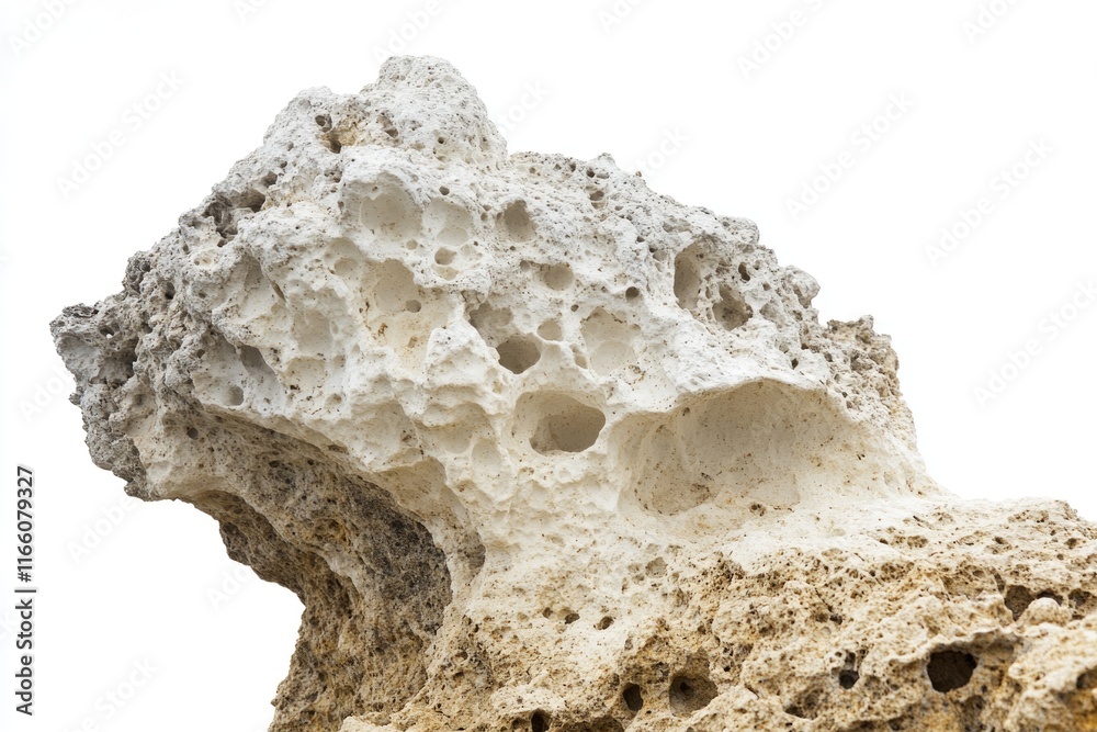 Poster a close-up view of a rock with natural holes, ideal for use in designs related to nature or texture