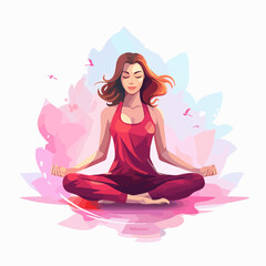 Yoga poses vector illustration for relaxation and fitness